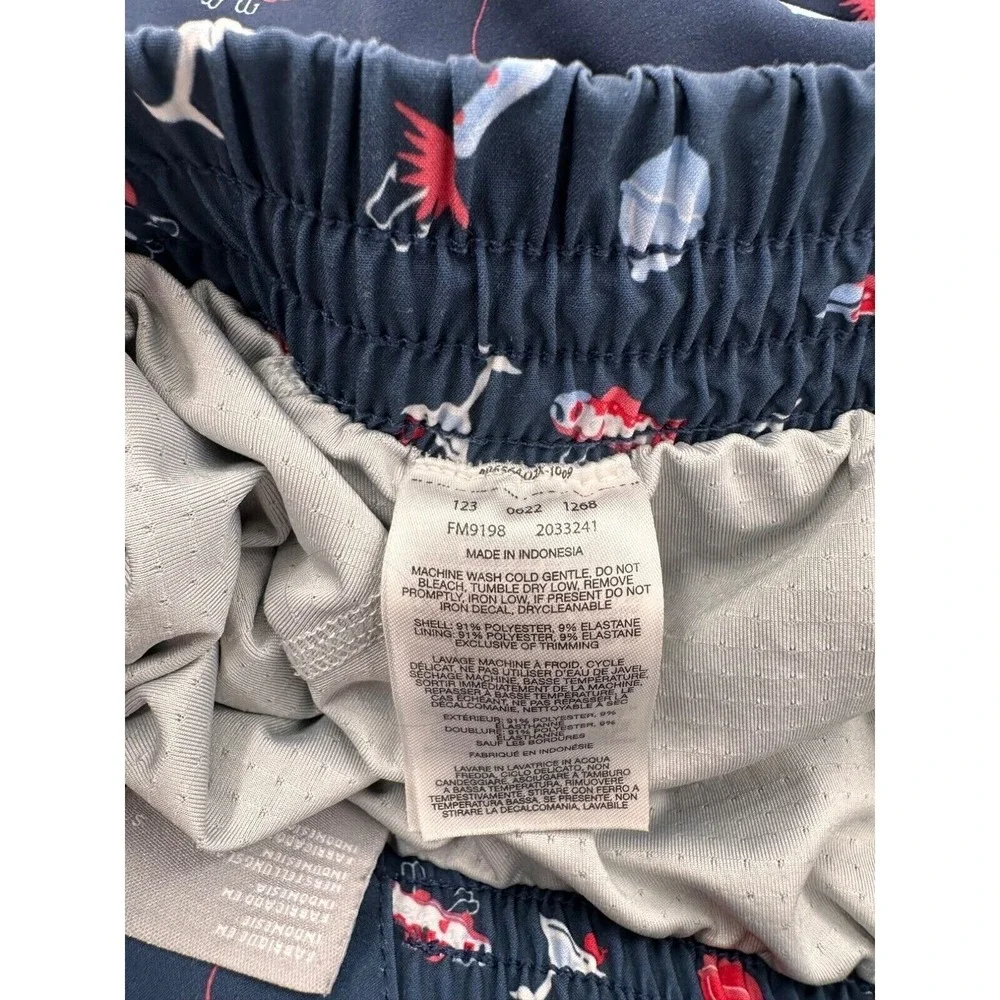 Columbia PFG‎ Mens Fishing Swim Shorts S Navy Fishing Print martini Bathing